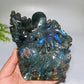 14cm Unique Hand Carved Labradorite Ocean World Fish Turtle Octopus Carving Crystal Healing Bulk Wholesale