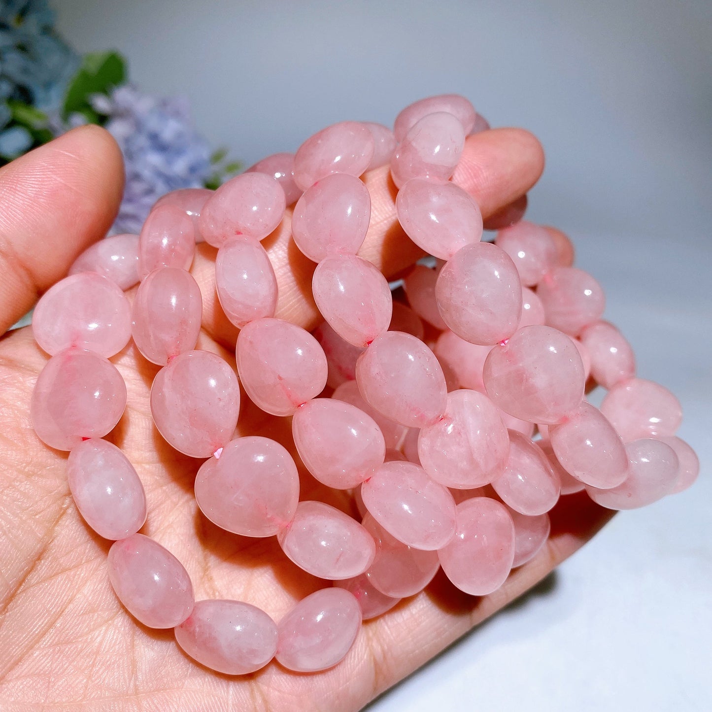 Rose Quartz Heart Bracelet Crystal Healing Bulk Wholesale