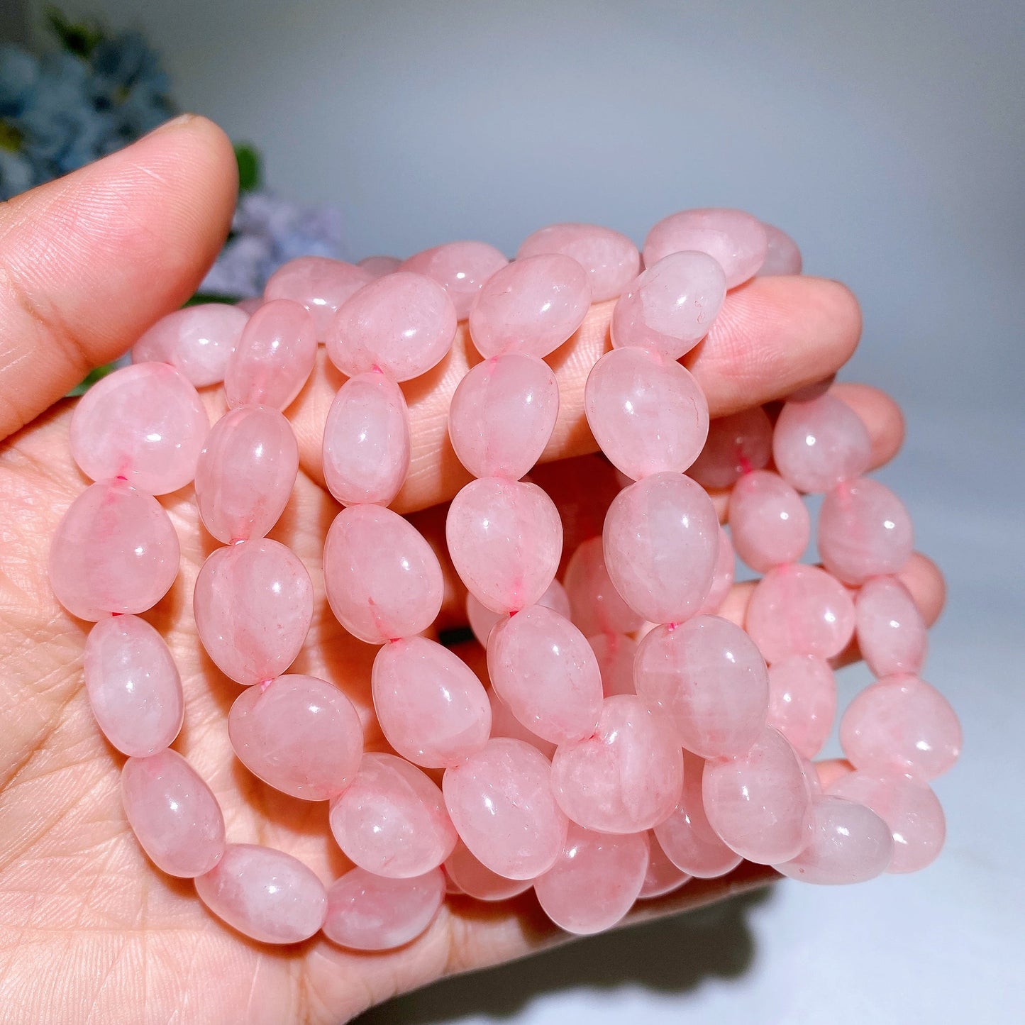 Rose Quartz Heart Bracelet Crystal Healing Bulk Wholesale