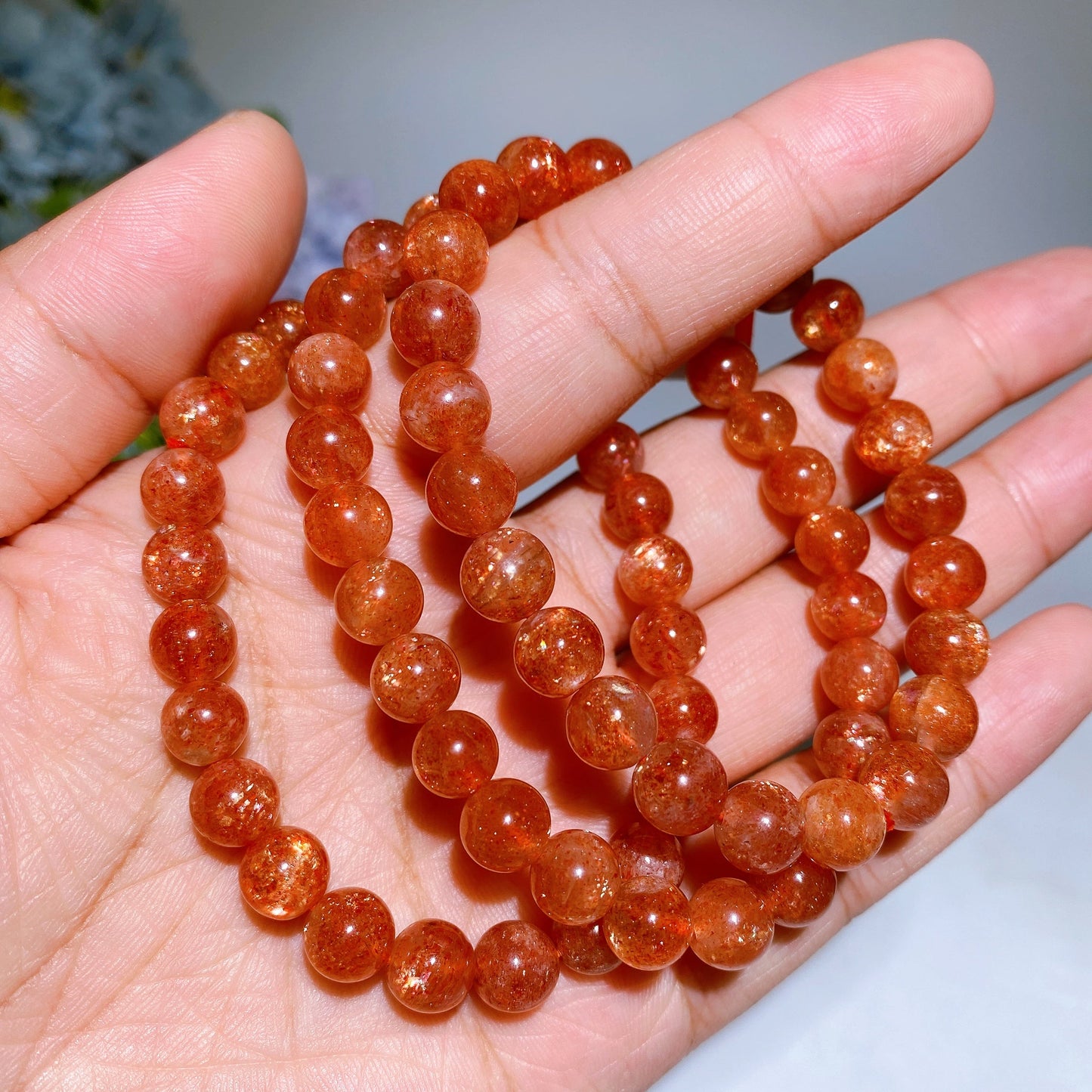 7.8-8mm High Grade Golden Sunstone Bracelet Crystal Healing Bulk Wholesale