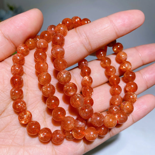 7.8-8mm High Grade Golden Sunstone Bracelet Crystal Healing Bulk Wholesale