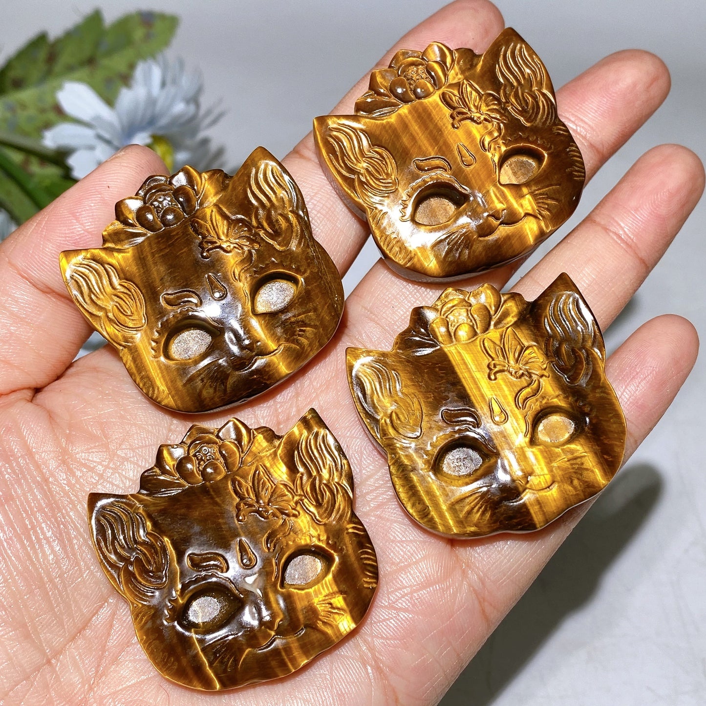 1.6"-2.1" Yellow Tiger's Eye Slab Carving Crystal Healing Bulk Wholesale