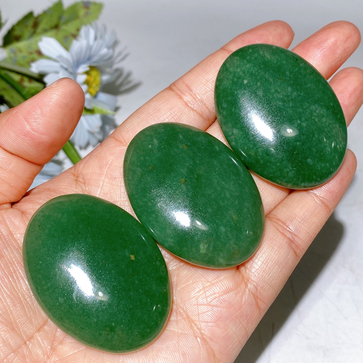 2.0" Green Aventurine Palm Crystal Healing Bulk Wholesale