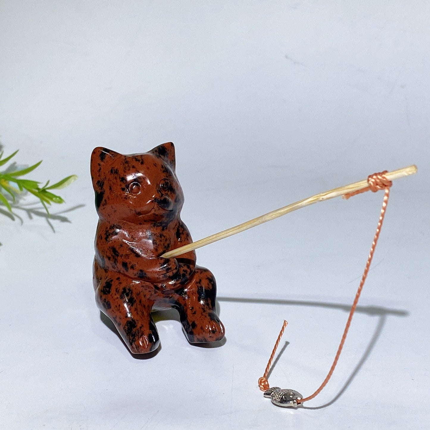 2.3" Crystal Fishing Cat Carving Crystal Healing Bulk Wholesale