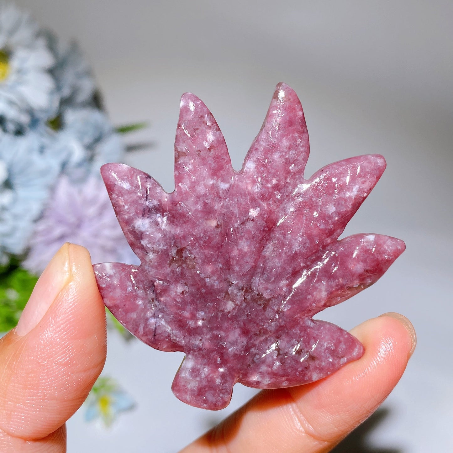 1.8"-2.0" Crystal Maple Leaf Carving Crystal Healing Bulk Wholesale