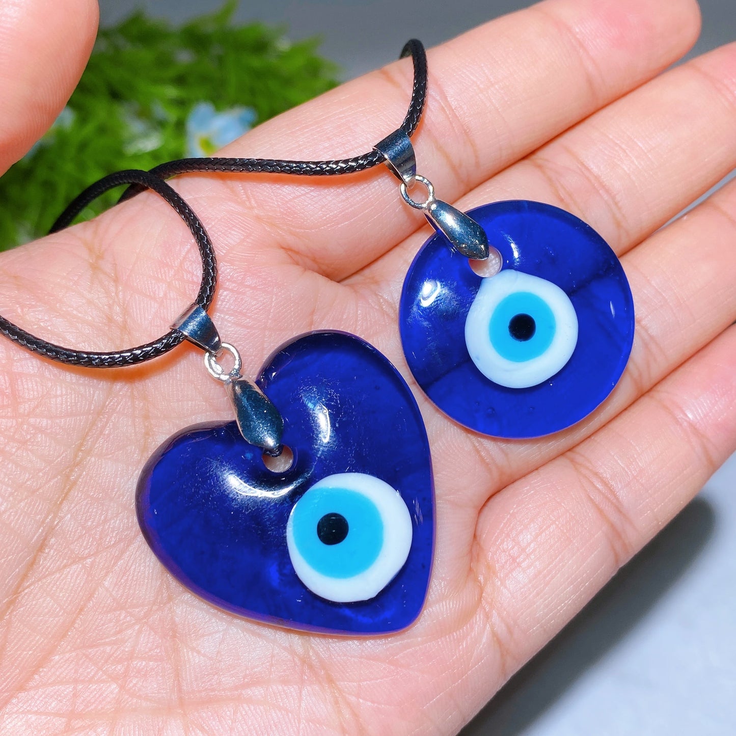Crystal Evil Eye Heart Round Necklace Crystal Healing Bulk Wholesale