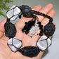 25cm Selenite Black Tourmnaline Raw Stone Hanging Crystal Healing Bulk Wholesale