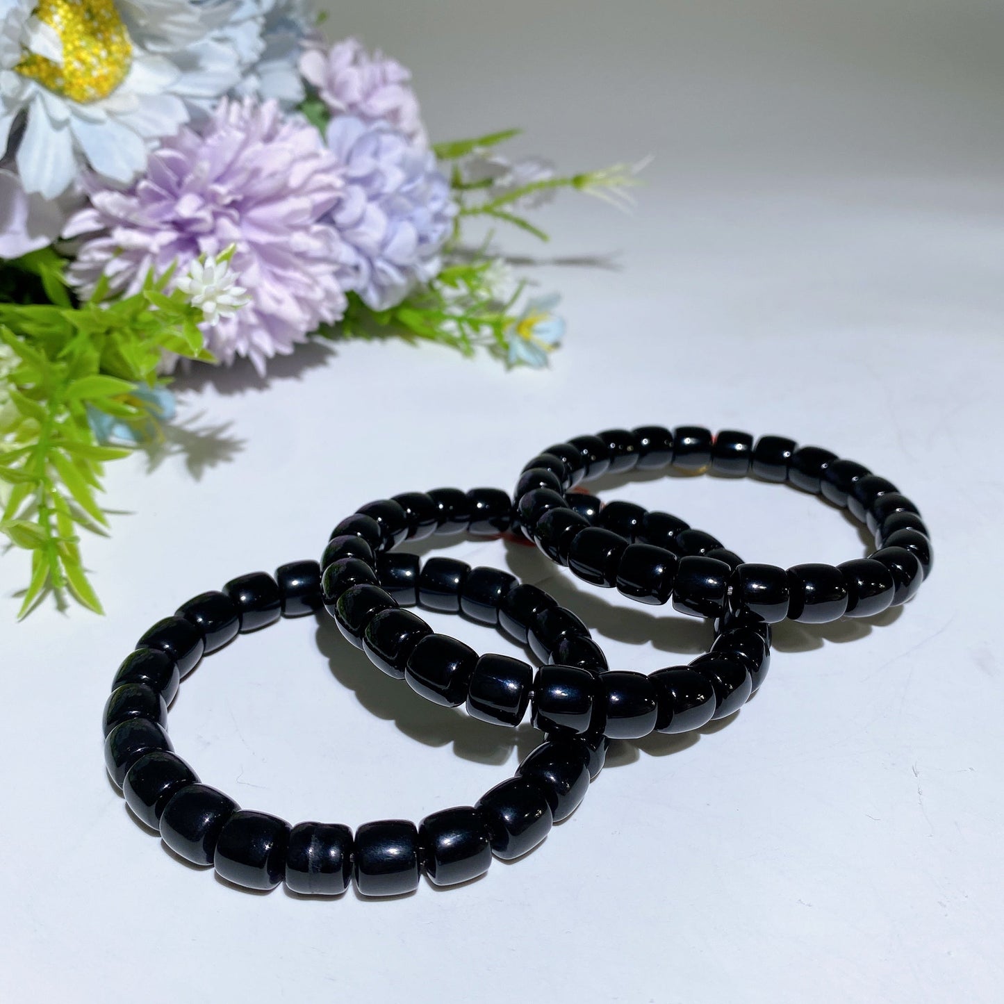 8.5mm Black Onyx Pumpkin Bracelet Crystal Healing Bulk Wholesale