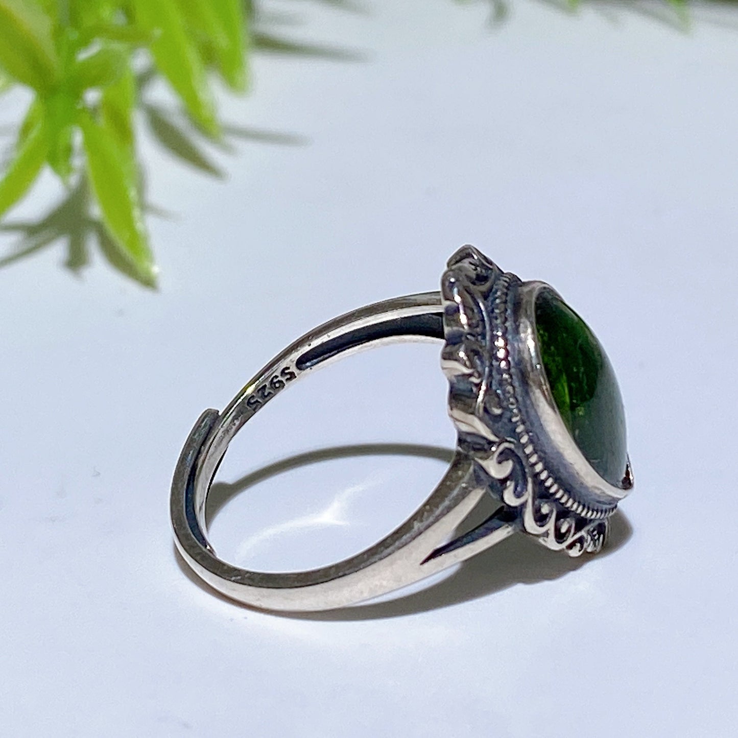 925 Silver Chrome Diopside Ring Crystal Healing Bulk Wholesale