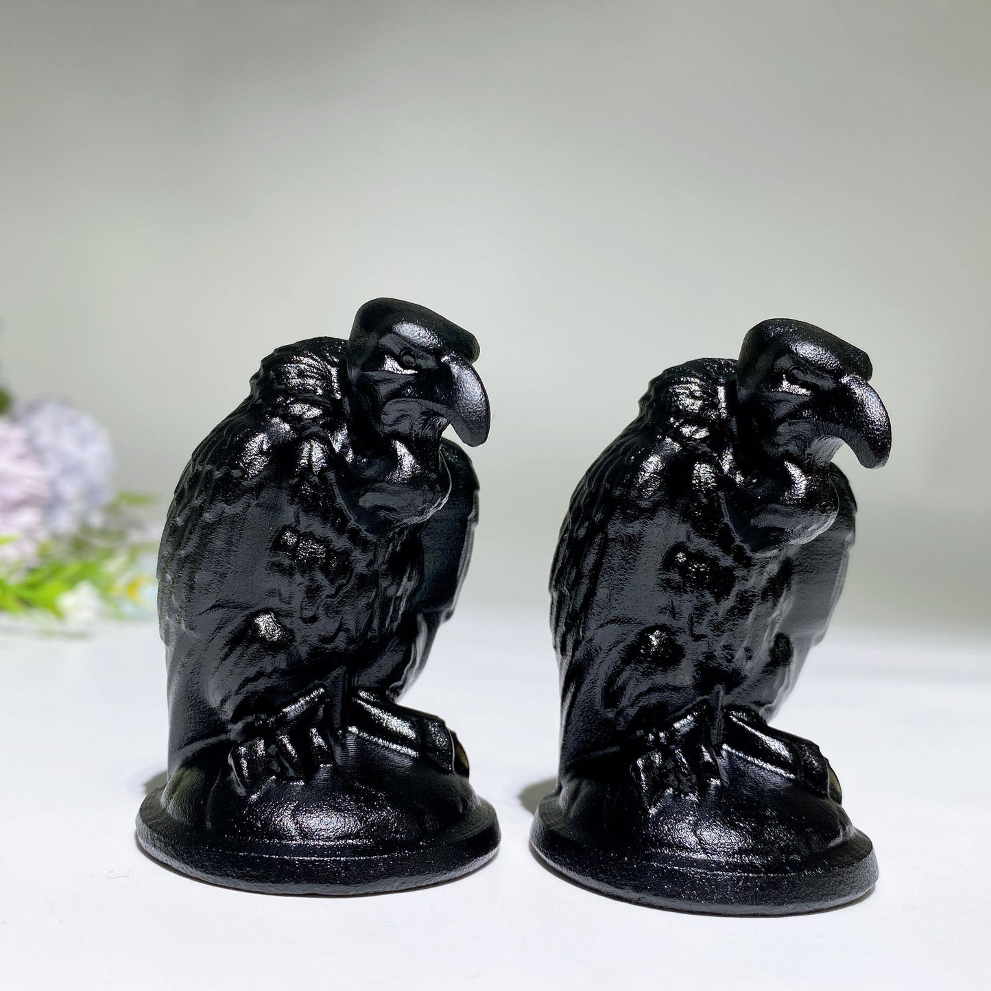 2.4" Black Obsidian Vulture Carving Crystal Healing Bulk Wholesale