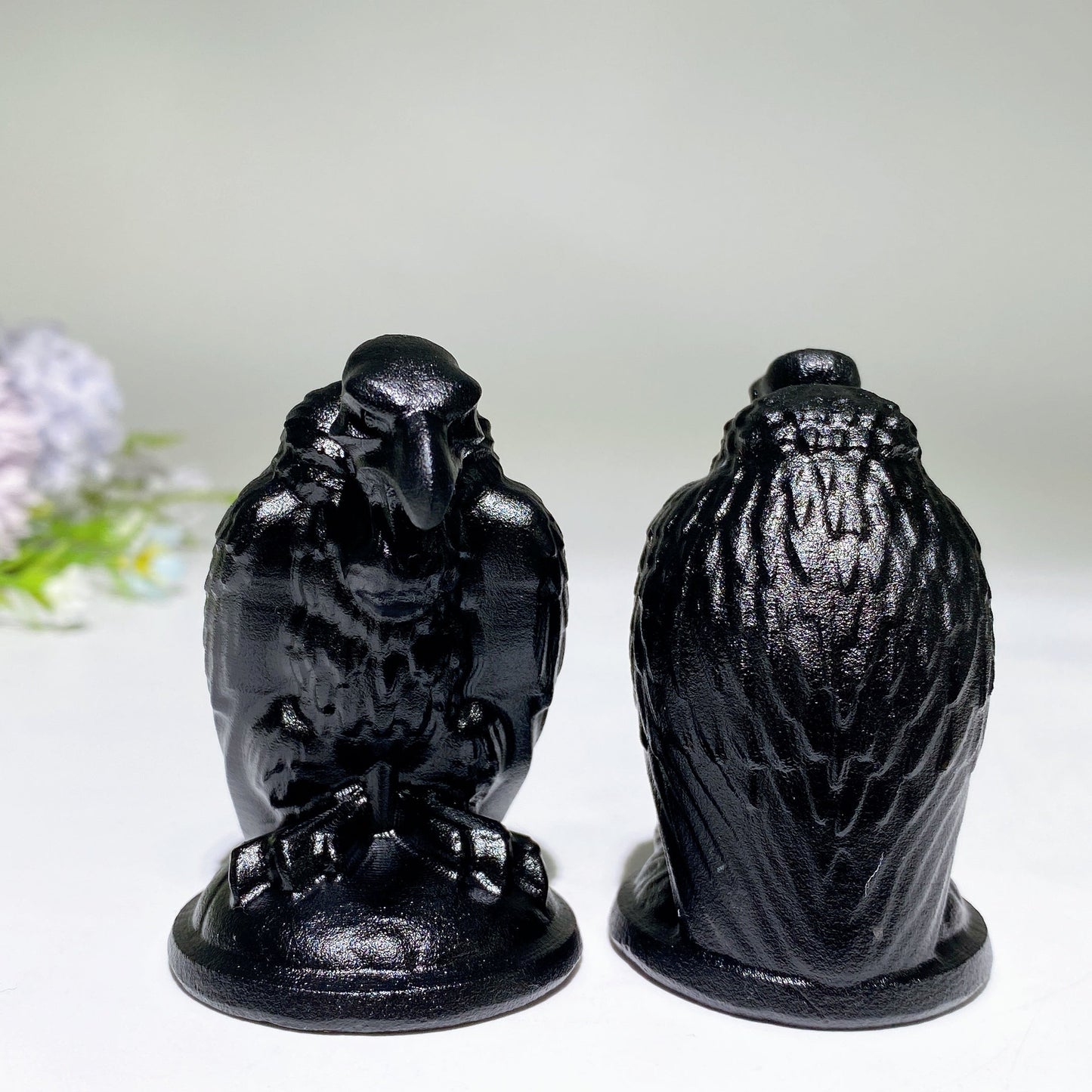 2.4" Black Obsidian Vulture Carving Crystal Healing Bulk Wholesale