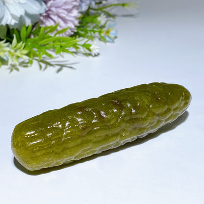 2.0"-4.0" Jade Cucumber Pickles Vegetable Carving Crystal Healing Bulk Wholesale