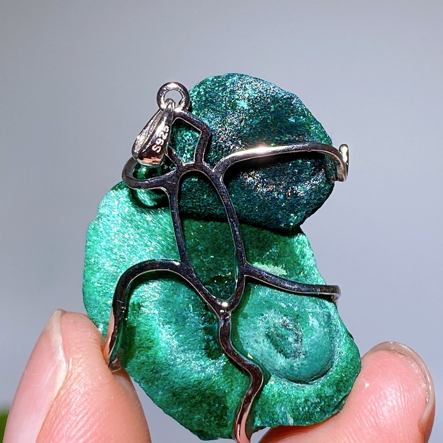 S925 Silver Wrapping Natural Gemstone Crystal Pendant Crystal Healing Bulk Wholesale