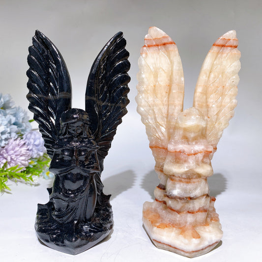 18cm Jade Praying Angel Carving Crystal Healing Bulk Wholesale