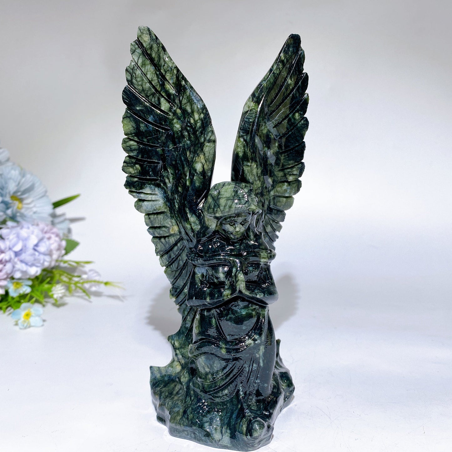 18cm Jade Praying Angel Carving Crystal Healing Bulk Wholesale