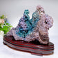 23cm Large unique Grape Agate Specimen with Free Wooden Stand Crystal Healing Bulk Wholesale