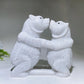 Hand Carved Wite Jade Wrestling Bears Free Form Crystal Healing Bulk Wholesale