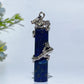 Metal Silver Dragon Coiling Around Crystal Cylinder Pendant Crystal Healing Bulk Wholesale