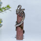 Metal Silver Dragon Coiling Around Crystal Cylinder Pendant Crystal Healing Bulk Wholesale