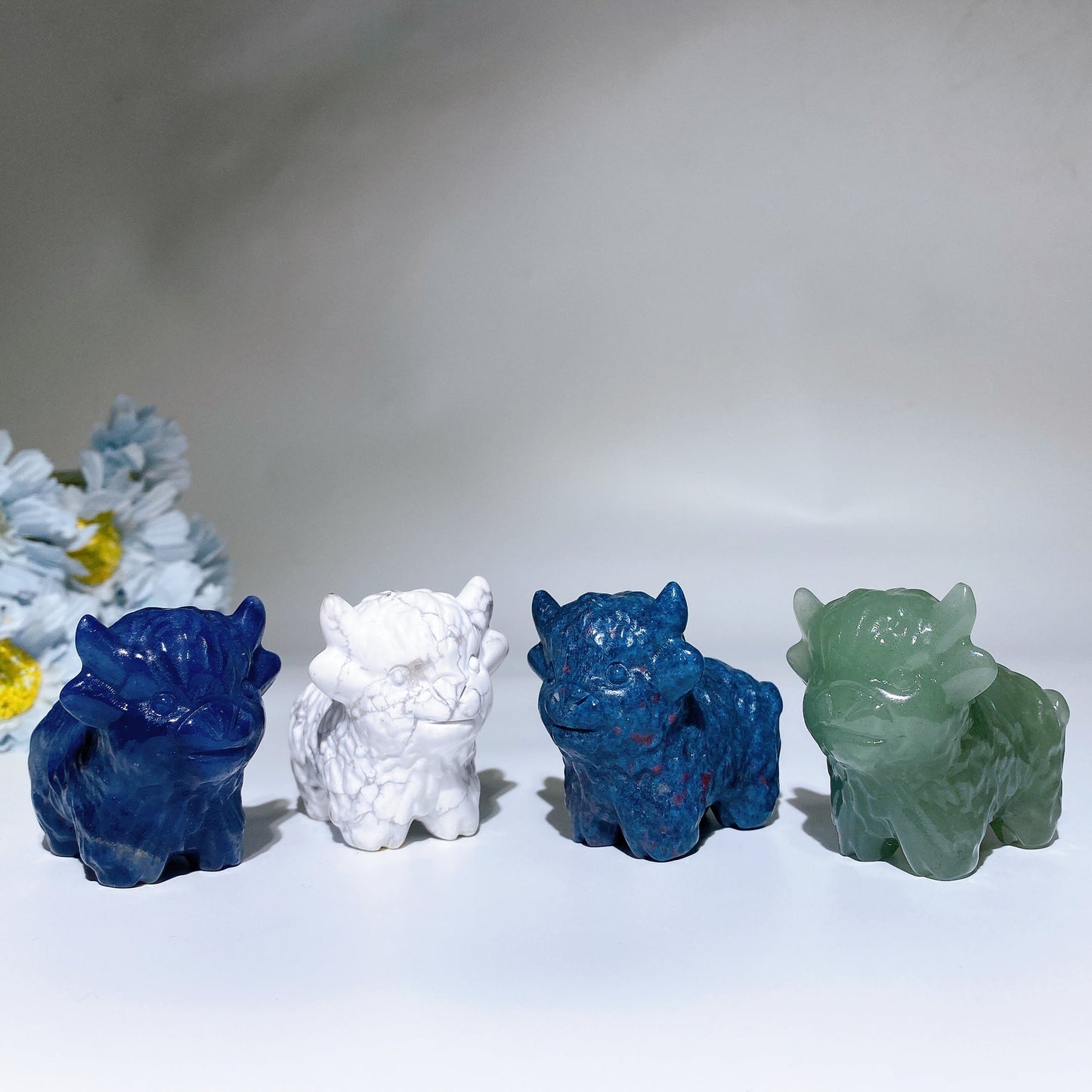 2.3" Crystal Cattle Carving Crystal Healing Bulk Wholesale