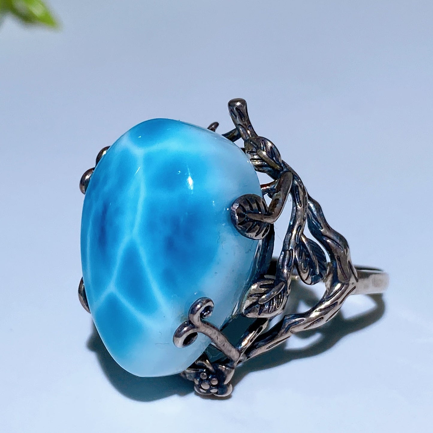 Sterling Silver Larimar Ring Crystal Healing Bulk Wholesale