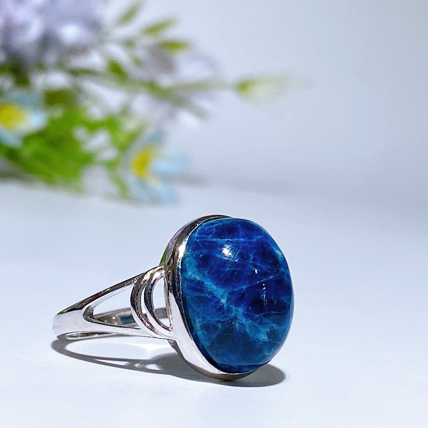 Sterling Silver UV Reactive Hackmanite Ring Crystal Healing Bulk Wholesale