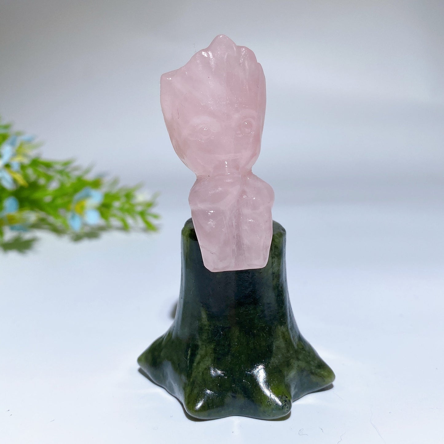 3.0" Crystal Groot on Serpentine Stump Carving Crystal Healing Bulk Wholesale