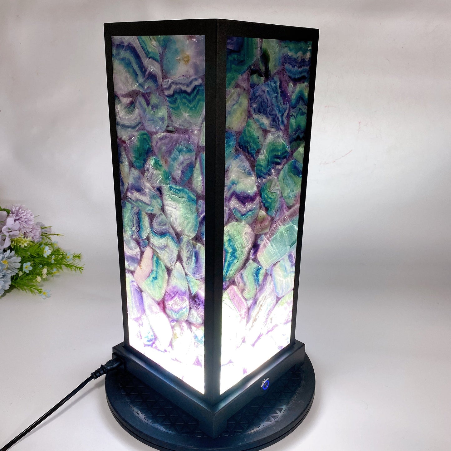 46.5cm Rainbow Fluorite Lamp Crystal Healing Bulk Wholesale