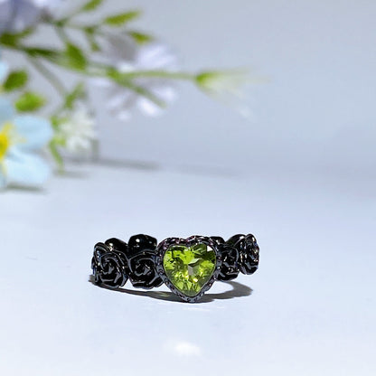 925 Silver Crystal Heart Ring Crystal Healing Bulk Wholesale