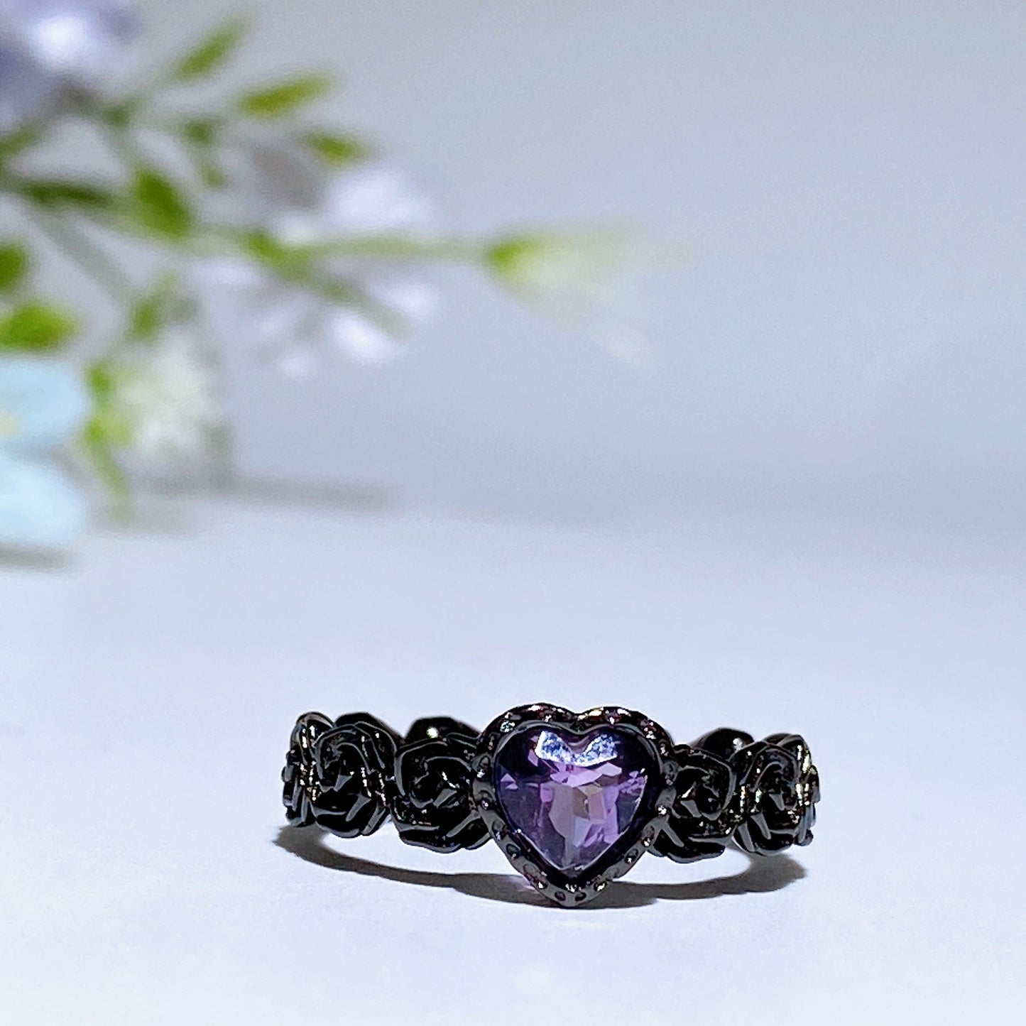 925 Silver Crystal Heart Ring Crystal Healing Bulk Wholesale