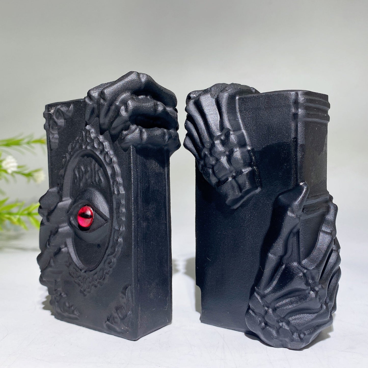 4.0" Black Obsidian Spells Bok Carving Crystal Healing Bulk Wholesale