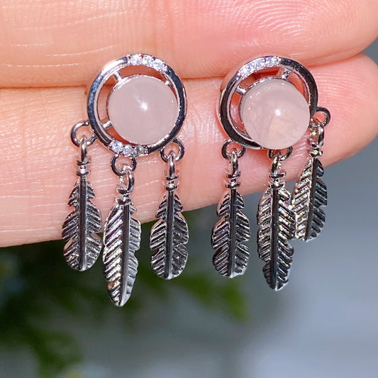Cooper Siver Plated Crystal Earrings Ear Stud Crystal Healing BulK Wholesale