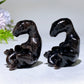 2.2" Silver Obsidian Baby Dinosaur Carving Crystal Healing Bulk Wholesale