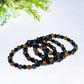 8mm Lava Stone Yellow Tiger's Eye Black Obsidian Mixed Crystal Bracelet Crystal Healing Bulk Wholesale
