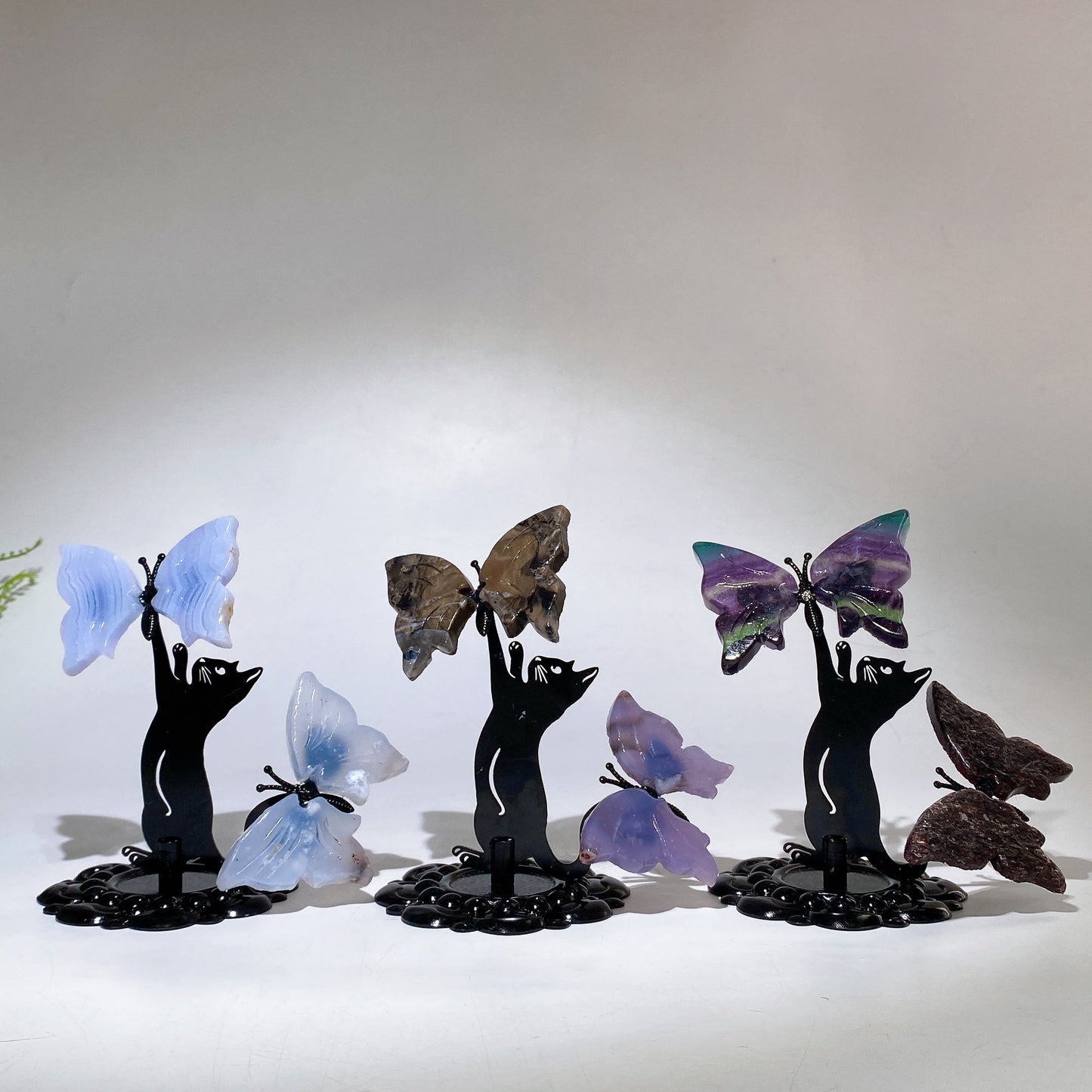 Crystal Cat Catching Butterfly Crystal Healing Bulk Wholesale