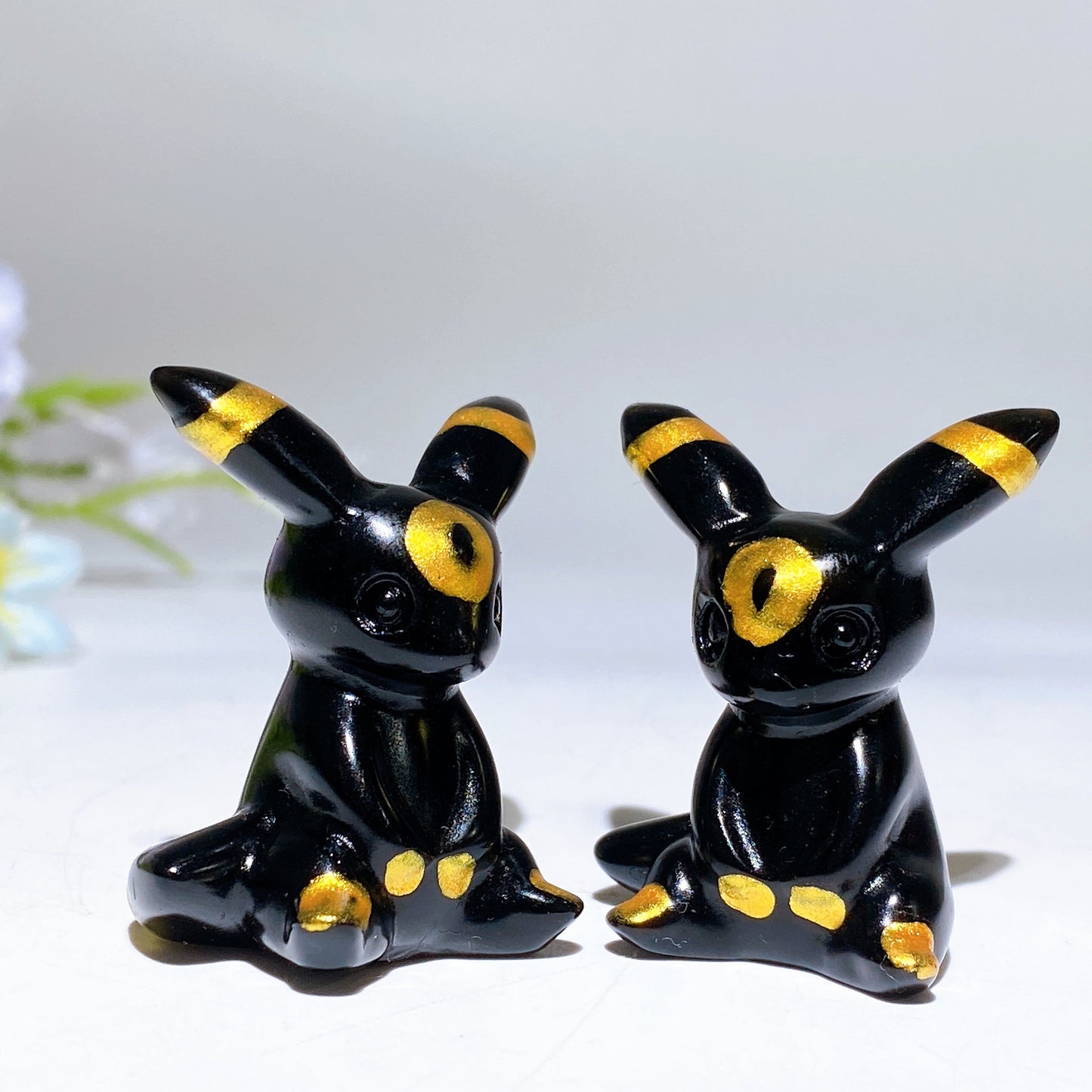 1.4" Black Obsidian Eevee Carving Crystal Healing Bulk Wholesale