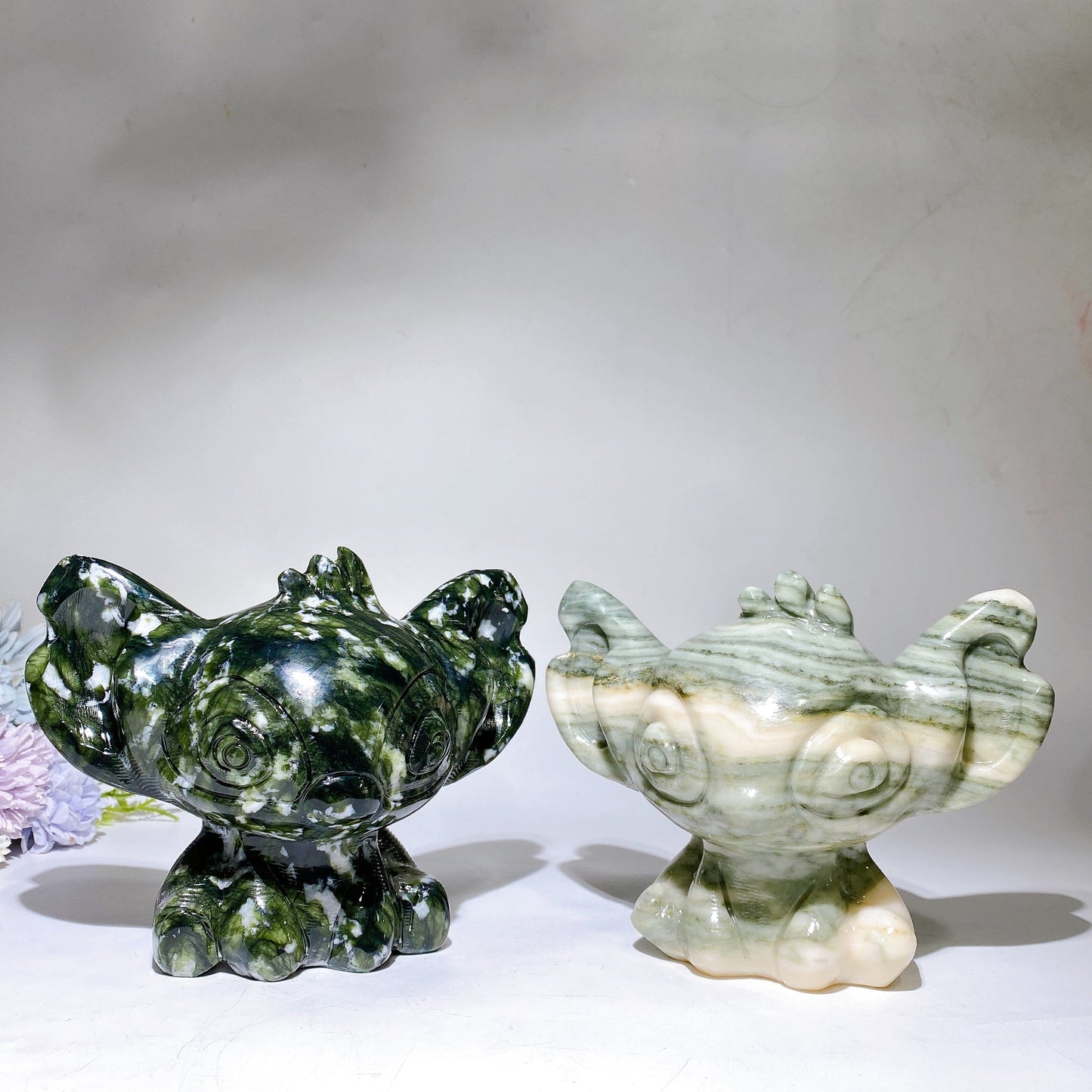 16cm Jade Sepentine Stitch Carving Crystal Healing Bulk Wholesale