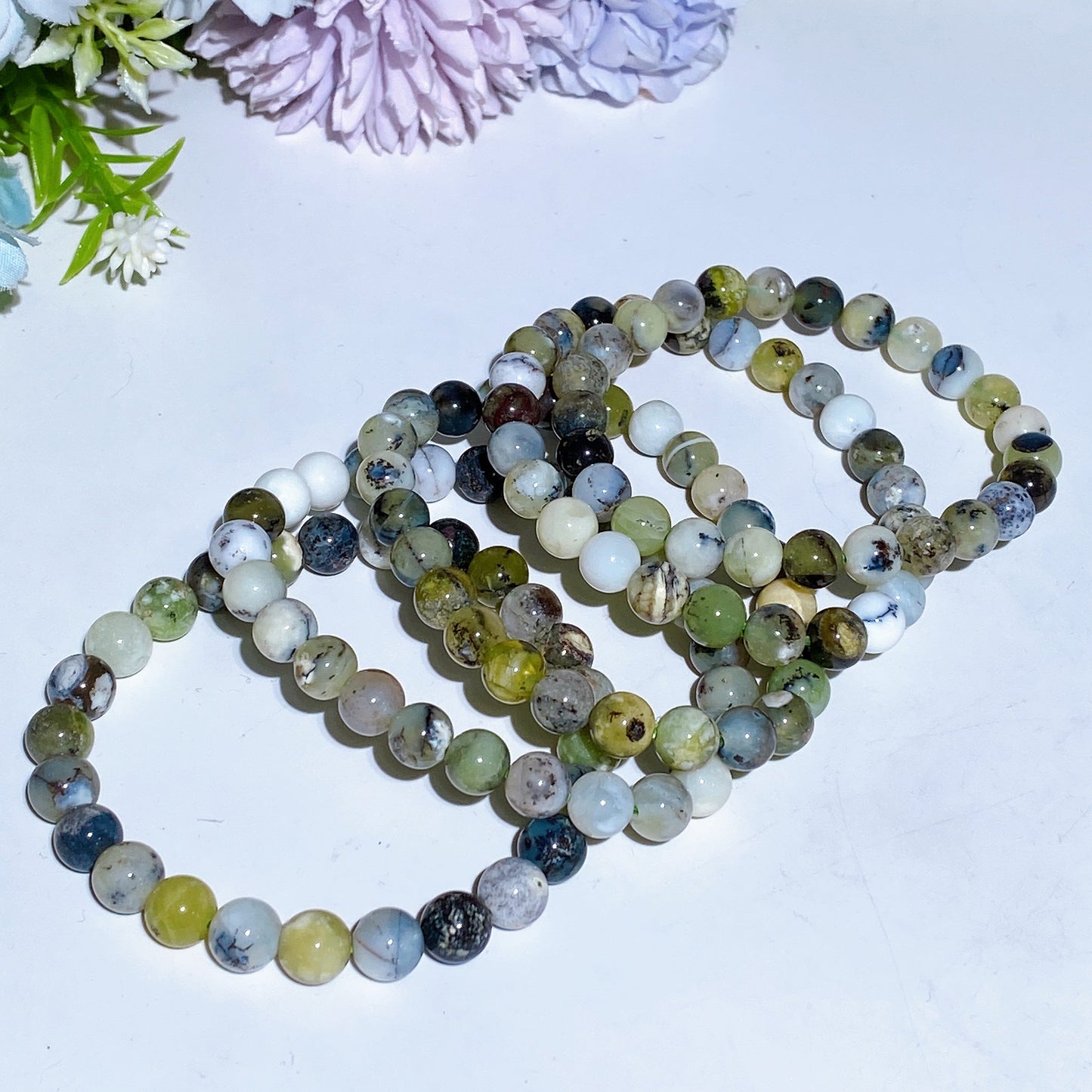 8mm Green Opal Bracelet Crystal Healing Bulk Wholesale