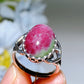 S925 UV Reactive Ruby Ring Crystal Healing Bulk Wholesale