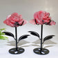 Natural Sakura Rhodonite Peony Flower Carving with Stand Crystal Healing Bulk Wholesale