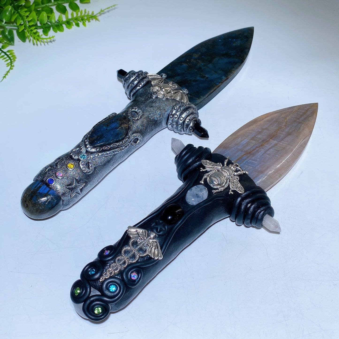 Natural Crystal Sword Carving with Resin Handle Crystal Healing Bulk Wholesale