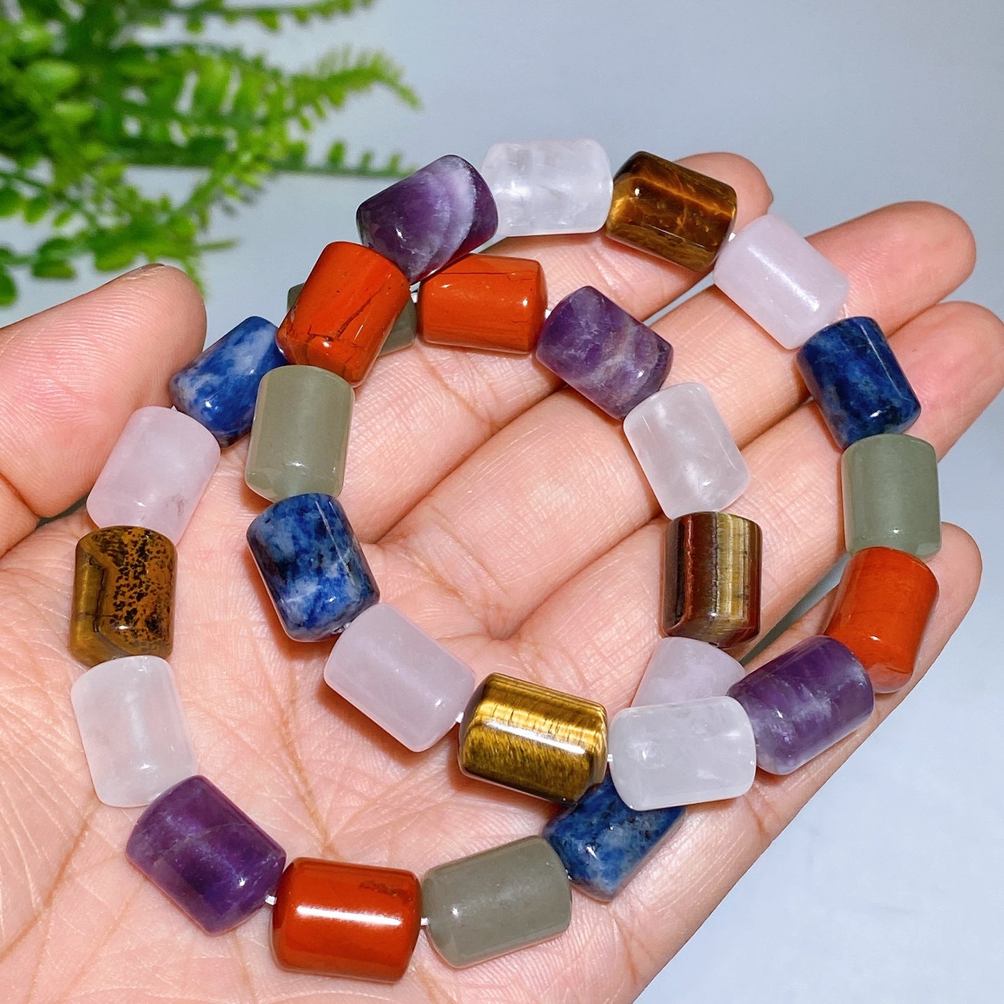 Natural Mixed Crystal Barrel Bracelet Crystal Healing Bulk Wholesale