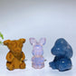 2.2" Natural Mixed Crystal Winnie Pooh Character Carving 6 Pieces Crystal Healing Bulk Wholesale