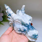 16cm Druzy Moss Agate Dragon Head Carving Crystal Healing Bulk Wholesale