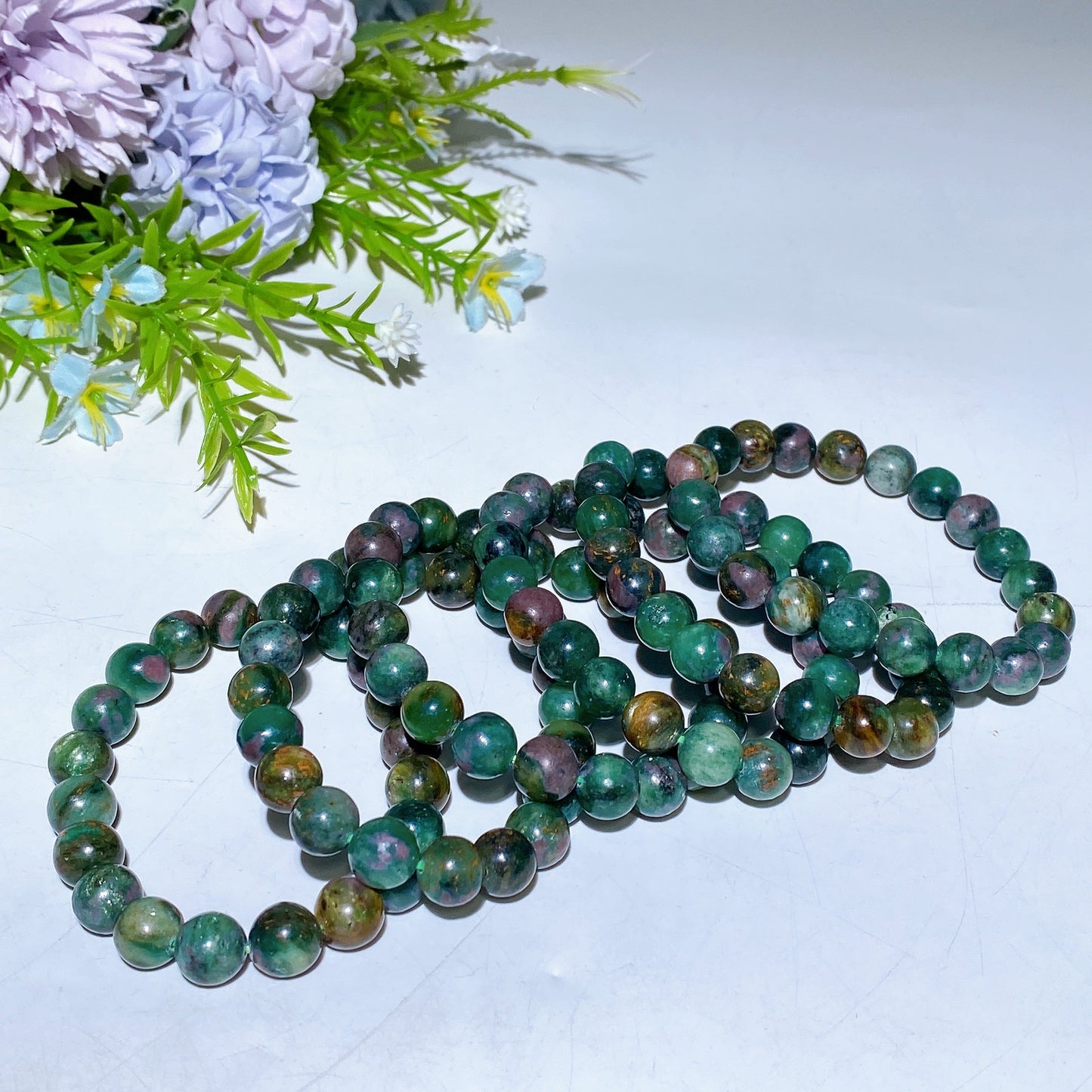 10mm Ruby In Fuchsite Bracelet Crystal Healing Bulk Wholesale