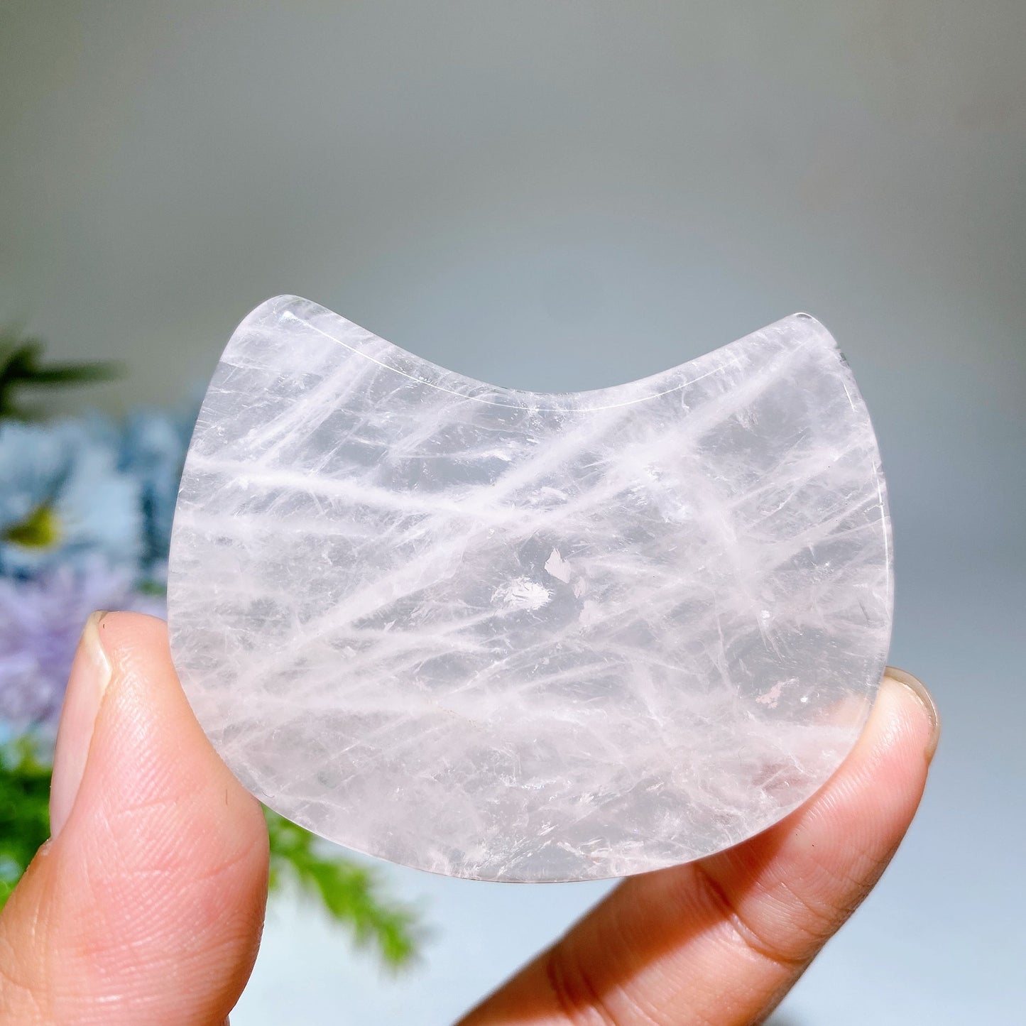 2.2" Rose Quartz Kitty Head Guasha Board Crystal Healing Bulk Wholesale