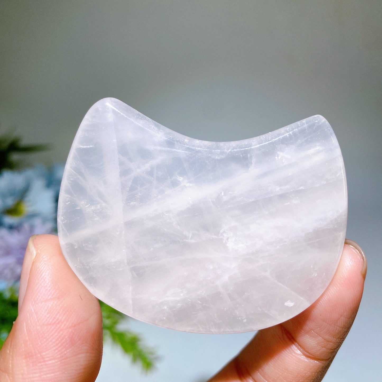 2.2" Rose Quartz Kitty Head Guasha Board Crystal Healing Bulk Wholesale