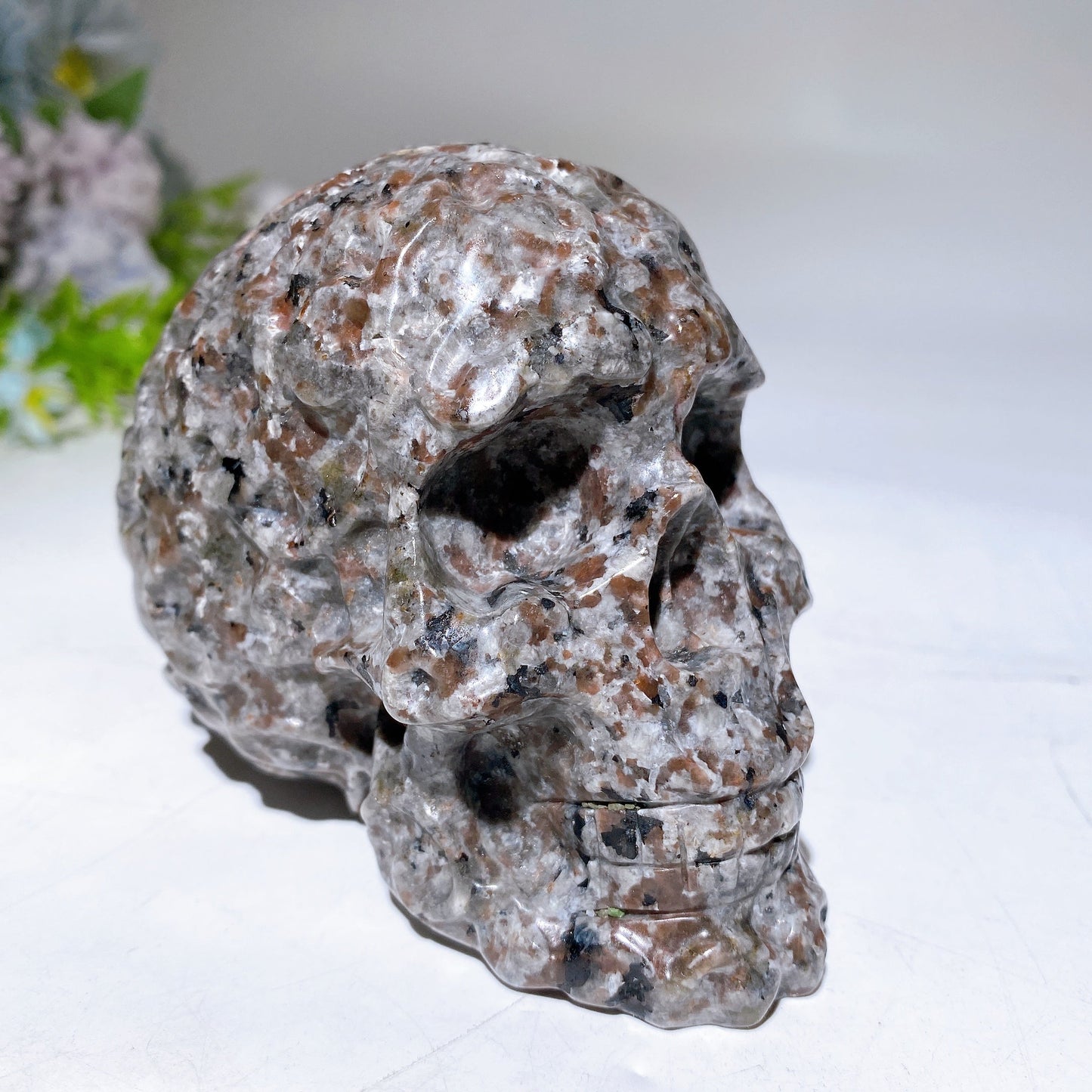 3.7"-3.9" Yooperlite Labradorite Skull Carving Crystal Healing Bulk Wholesale