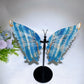 Large Unique Blue Onyx Butterfly Wings Carving with Stand Crystal Healing Bulk Wholesale