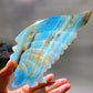 Large Unique Blue Onyx Butterfly Wings Carving with Stand Crystal Healing Bulk Wholesale